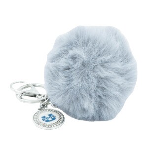 Silver Pom Pom Keychain U-State